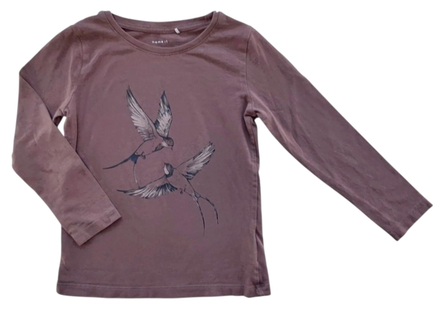 Name it mørk rosa langærmet bluse str. 110