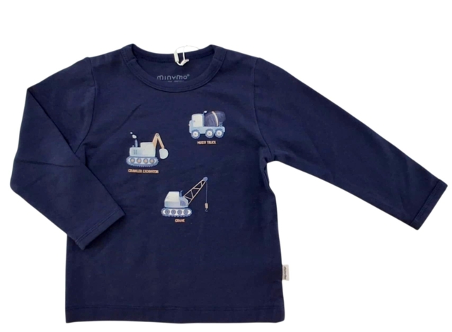 Ny Minymo mørkeblå langærmet bluse str. 68