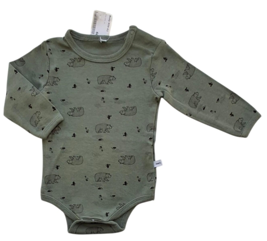 Ny Pippi armygrøn langærmet body str. 62