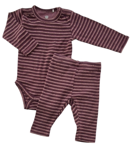 Enfant bordeauxrød stribet babysæt str. 56