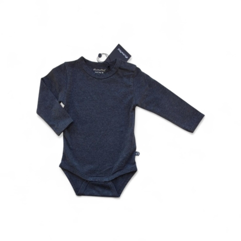 Ny Minymo mørkegrå langærmet body str. 68