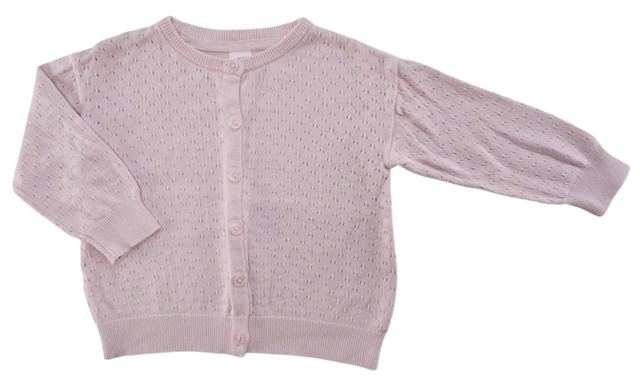 H&M lys rosa finstrikket cardigan str. 86