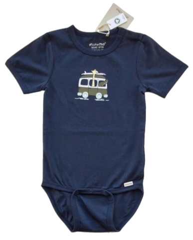 Ny Minymo mørkeblå kortærmet body str. 80