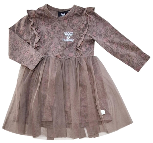 Hummel rødbrun langærmet kjole str. 80