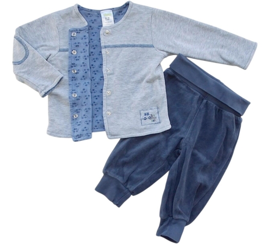 Friends gråblå bukser og en vendbar bluse str. 68