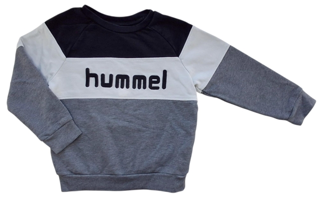 Hummel grå trefarvet sweatshirt str. 104