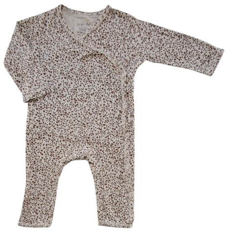 Konges sløjd beige småblomstret heldragt str. 50-56 mdr