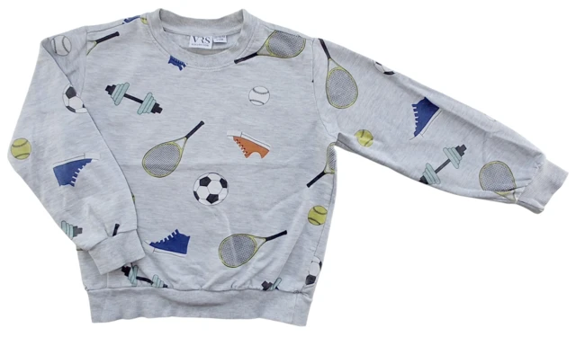 VRS lysegrå langærmet sweatshirt str. 110-116