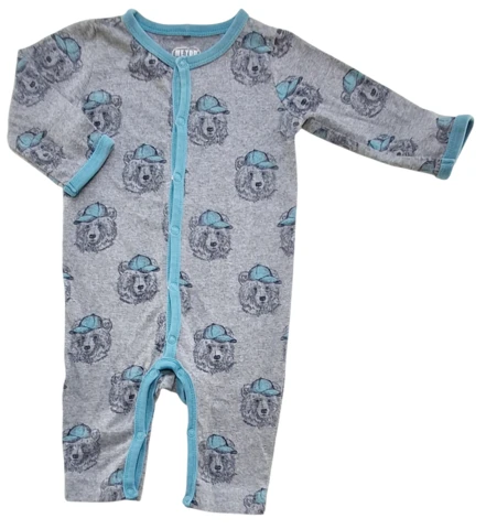 Me Too lysegrå langærmet heldragt-natdragt str. 56