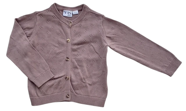 VRS lys lyngfarvet finstrikket cardigan str. 80
