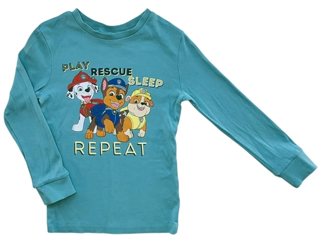 H&M turkisblå langærmet bluse/natbluse str. 110-116