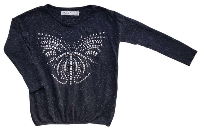 Minymo sort langærmet bluse str. 110