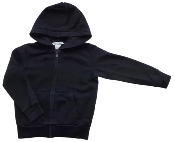 H&M sort langærmet hoodie str. 98-104