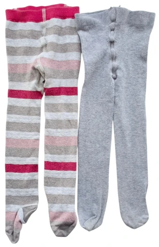 MP og H&M stribede og grå strømpebukser str. 92