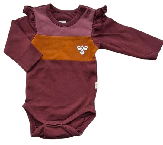 Hummel bordeauxrød langærmet body str. 56