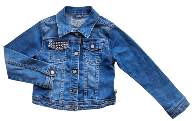 Pomp de lux blå langærmet denimjakke str. 128