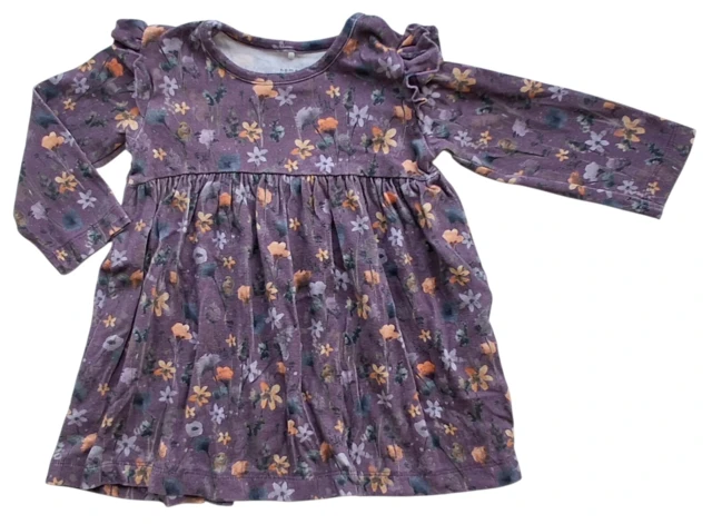 Name it lillablomstret langærmet kjole str. 74