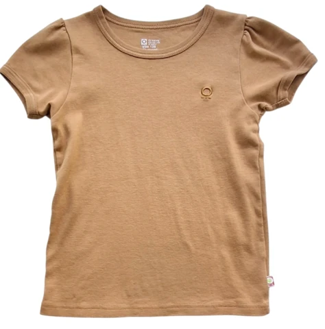 Katvig lysebrun-orange kortærmet bluse str. 128