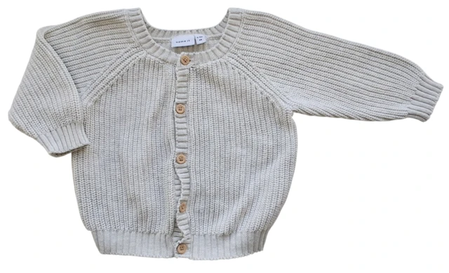 Name it beige eller lysegrå strikket trøje str. 68