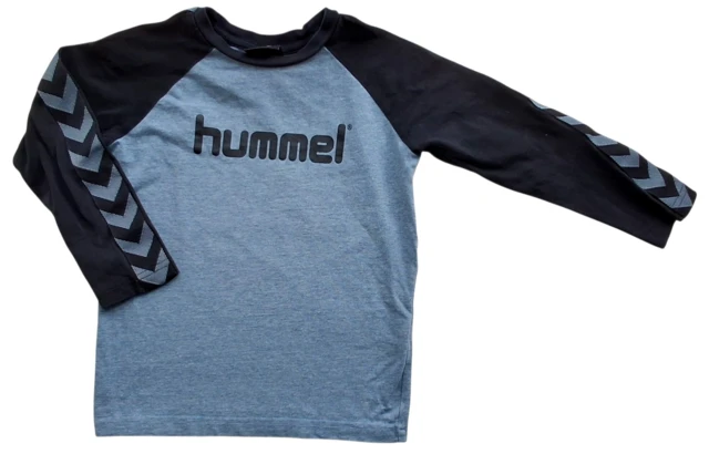 Hummel blågrå og sort langærmet bluse str. 104