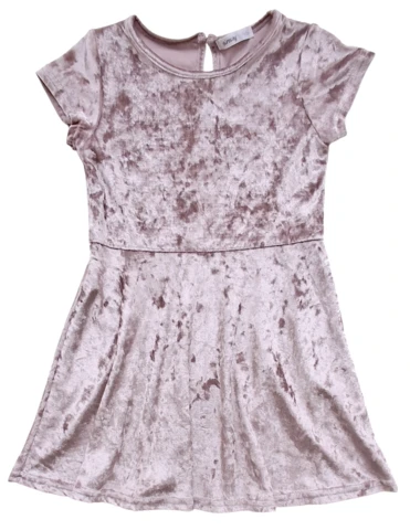 Sinsay rosa kortærmet velourkjole str. 116