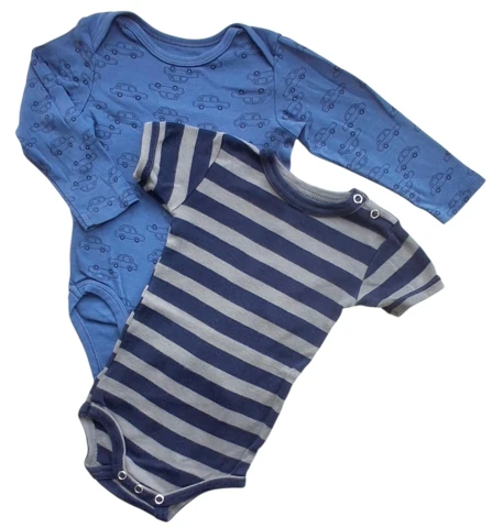 Friends stribet body og H&M blå body str. 74