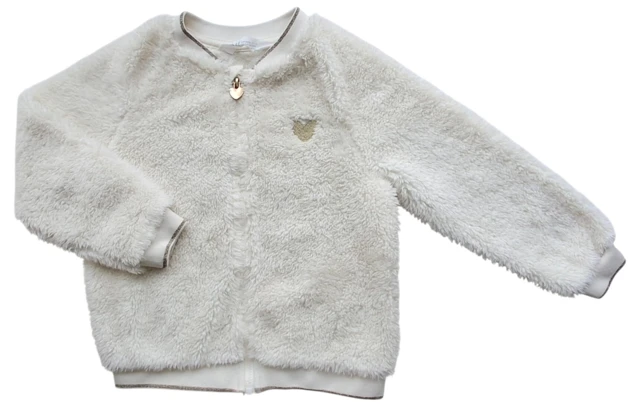 H&M råhvid langærmet plys trøje str. 98-104