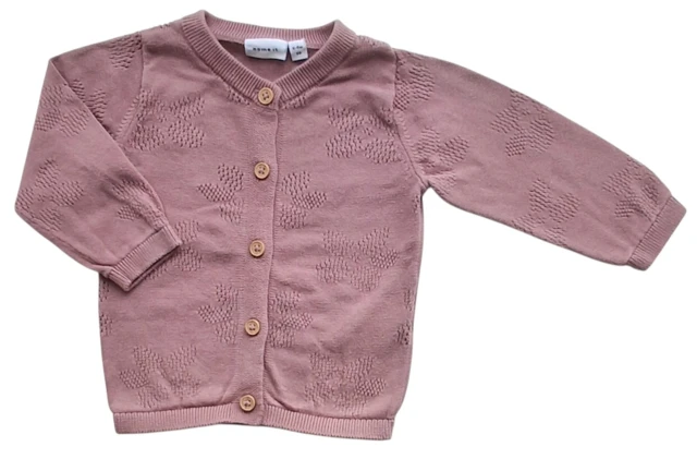 Name it mørk rosa finstrikket cardigan str. 68