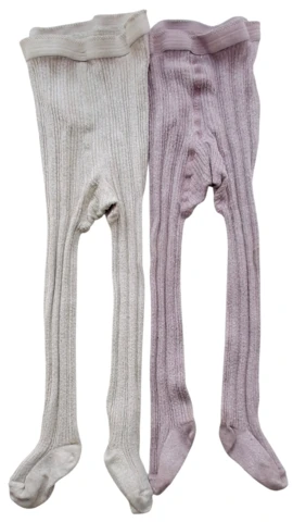 MP to par strømpebukser i rosa og beige str. 80