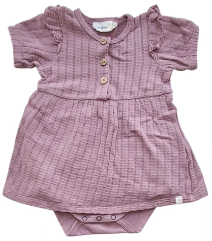 Lil'Atelier mørk rosa kortærmet bodykjole str. 68