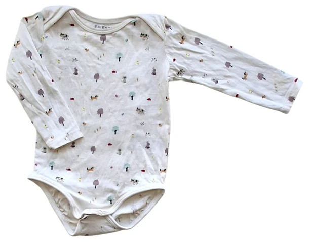 Friends råhvid langærmet body str. 74-80