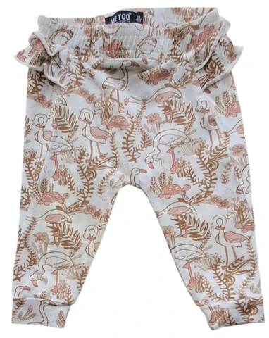 Me Too hvide mønstrede bløde bukser str. 68