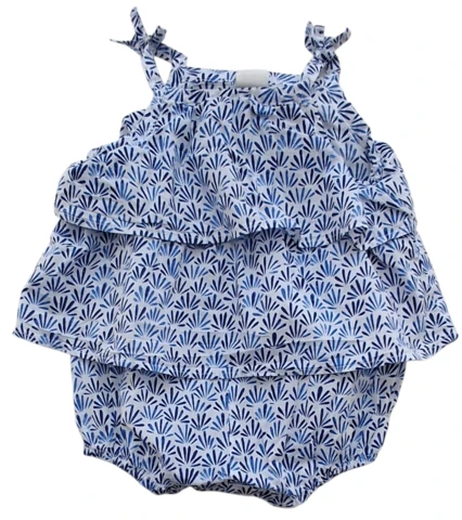 H&M hvid blåmønstret ærmeløs body-kjole str. 62