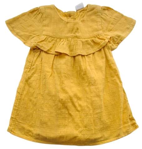 H&M varmgul kortærmet sommerkjole str. 68