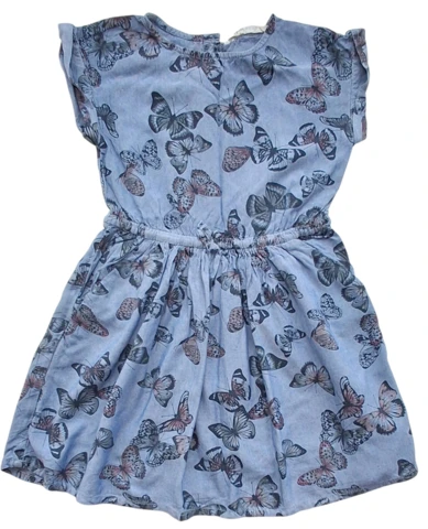 H&M blå kortærmet sommerkjole str. 110