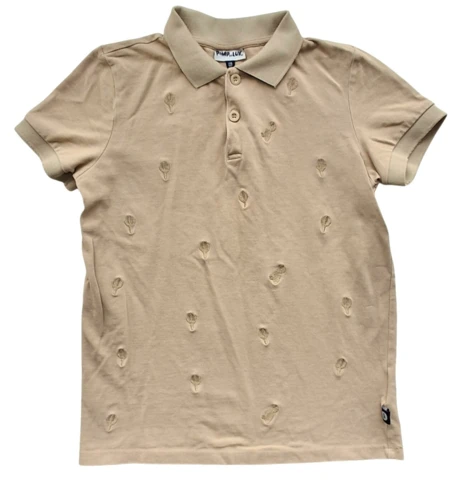 Pomp de lux beige kortærmet polo str. 146-152