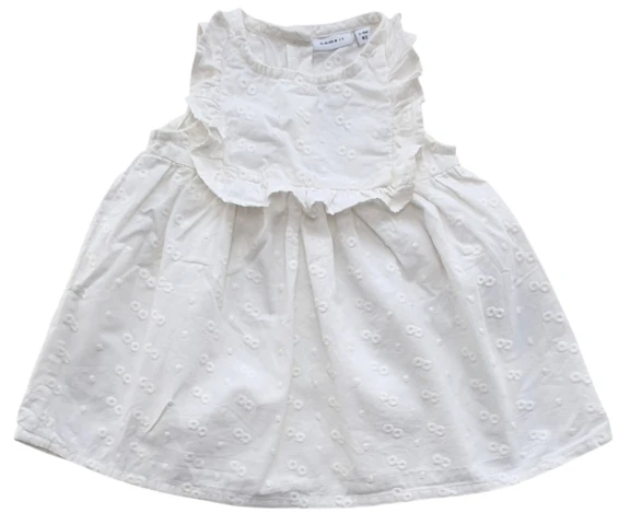 Name it hvid ærmeløs sommerkjole str. 62