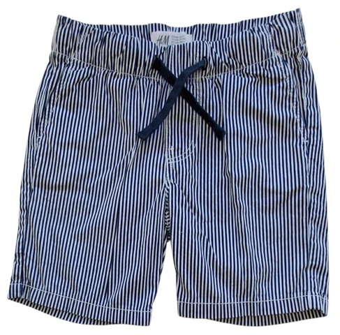 H&M hvid og blåstribede shorts str. 104