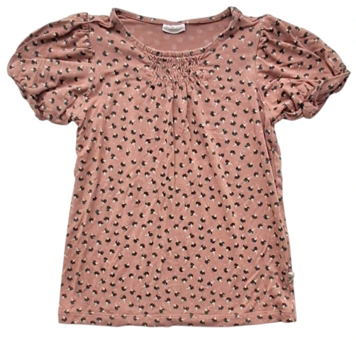 Pomp de lux orangebrun kortærmet bluse str. 110