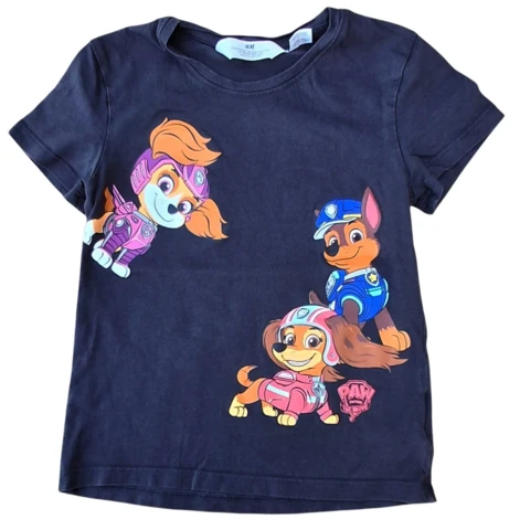 H&M mørkeblå kortærmet T-shirt str. 110-116
