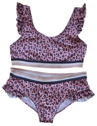 Petit mørk rosa bikini med dyreprint str. 164