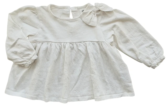 H&M råhvid langærmet bluse str. 92