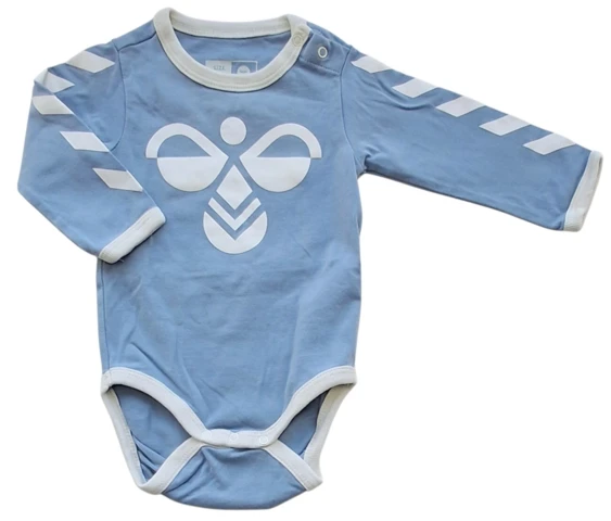 Hummel lys gråblå langærmet body str. 56