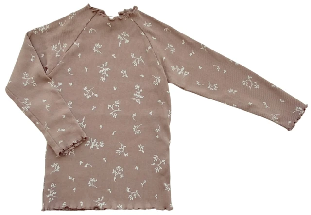 Thats mine lysebrun langærmet rib bluse str. 92