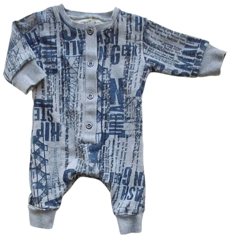 Small Rags lysegrå langærmet sweat heldragt str. 56