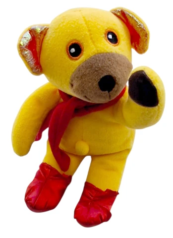DR beanbag gul bamse str. ca 16 cm
