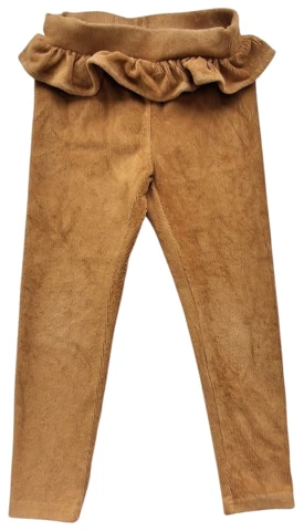 Pomp de lux karrybrune babyfløjls leggings str. 104