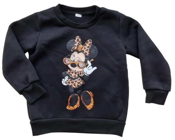 Sort langærmet sweatshirt str. 100