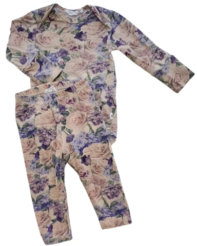 Müsli gammelrosa blomstret sæt str. 68