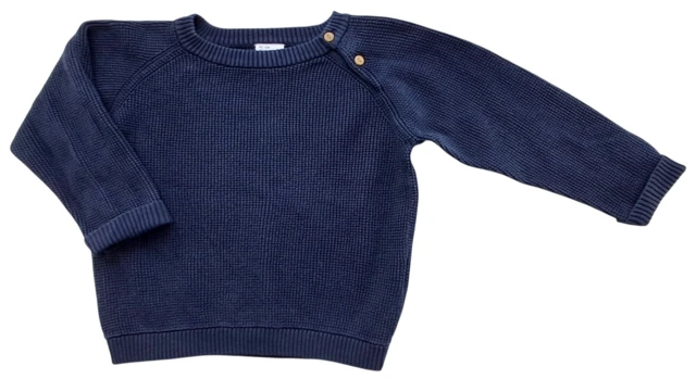 VRS mørkeblå vaflet langærmet sweatshirt str. 92